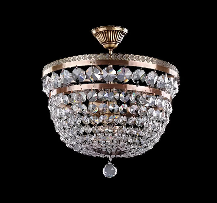 Deckenleuchter Luxus Lüster Deckenlampe Kronleuchter Gold Kristall Art