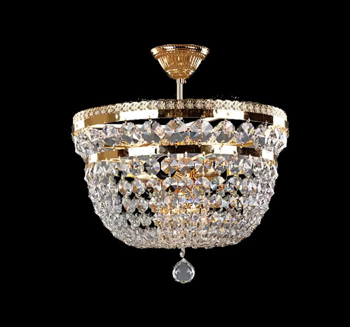 Kronleuchter Luxus Lüster Deckenlampe Deckenleuchter Gold Kristall Art