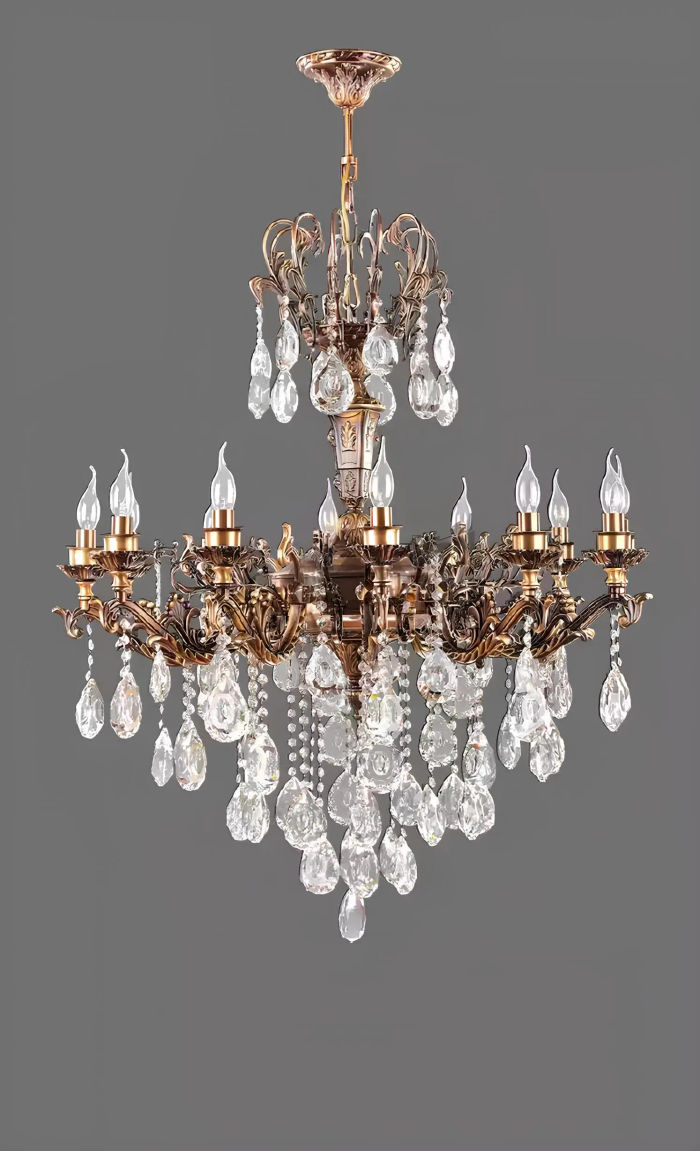 Deckenleuchter Luxus Gold Kronleuchter Deckenlampe Lüster Kristall Lampe