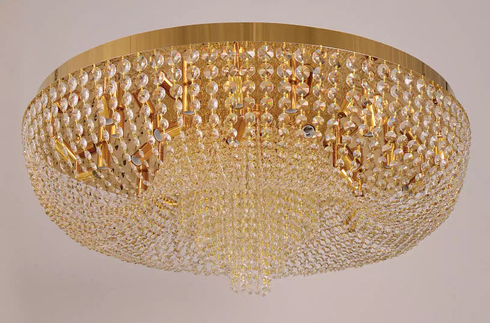 Kronleuchter Deckenleuchter Luxus Gold Deckenlampe Lüster Kristall Art