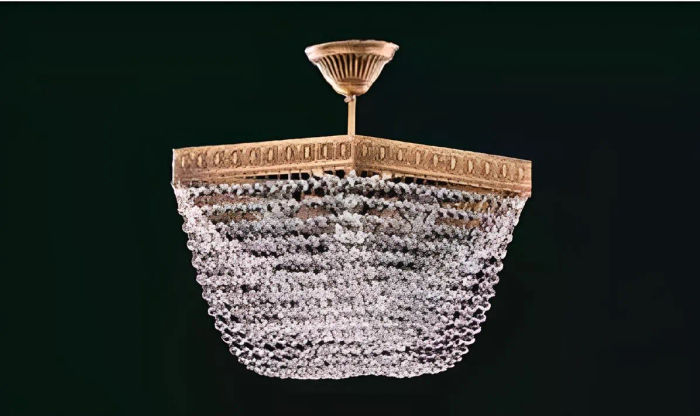 Deckenlampe Deckenleuchter Luxus Gold Kronleuchter Lüster Kristall Art