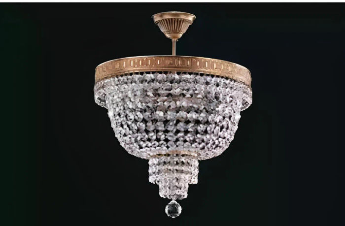 Deckenleuchter Luxus Gold Kronleuchter Deckenlampe Lüster Kristall Art