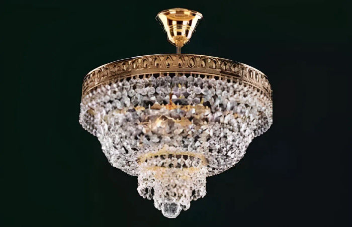 Kronleuchter Deckenleuchter Luxus Gold Deckenlampe Lüster Kristall Art