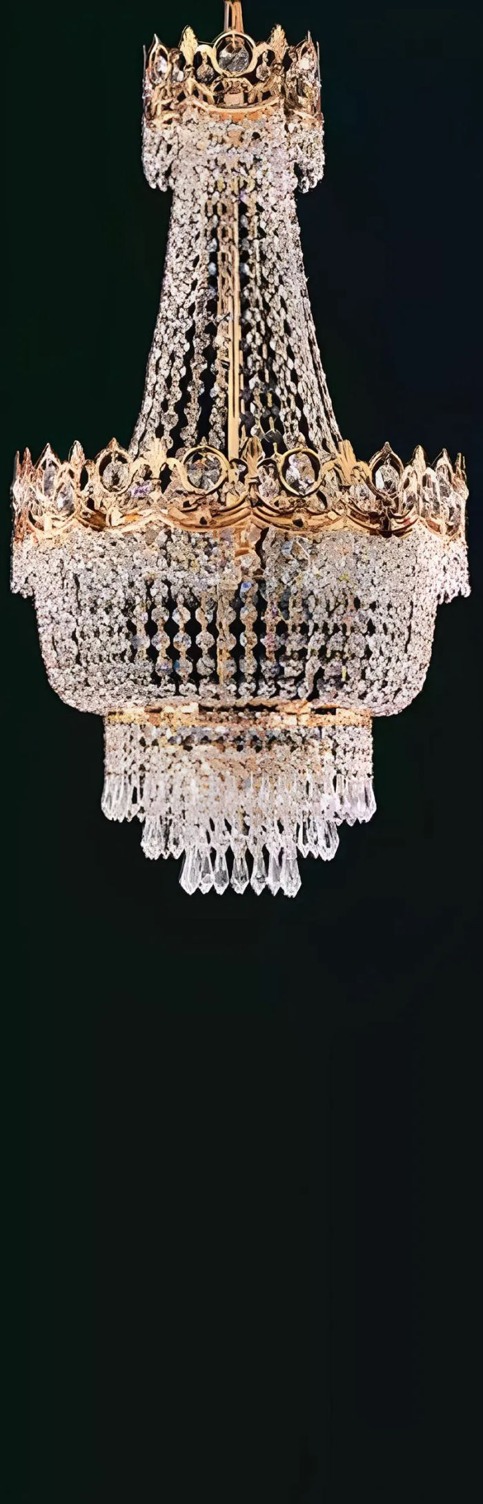Kronleuchter Deckenleuchter Gold Deckenlampe Lüster Kristall Lampe 40x100