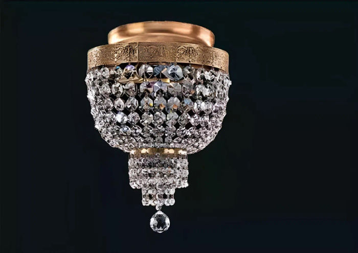 Deckenleuchter Luxus Gold Kronleuchter Deckenlampe Lüster Kristall Art