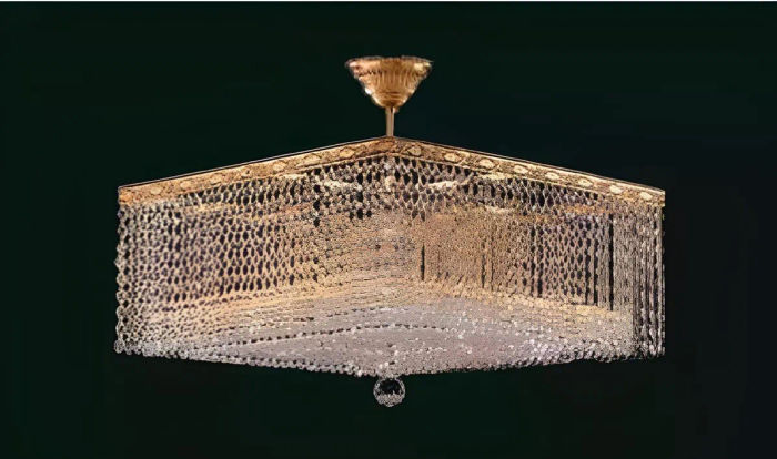Luxus Lüster Deckenleuchter Gold Kronleuchter Deckenlampe Kristall Art
