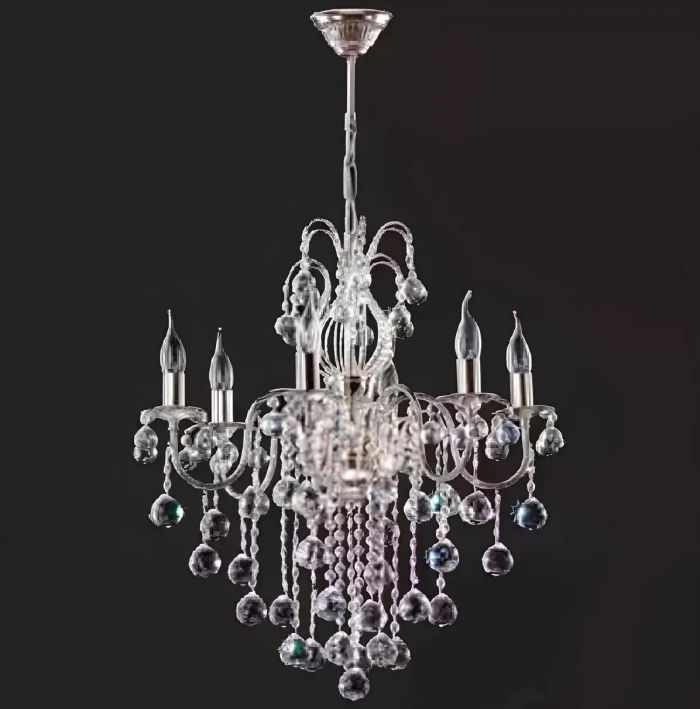 Silber Deckenleuchter Kronleuchter Deckenlampe Lüster Kristall Lampe