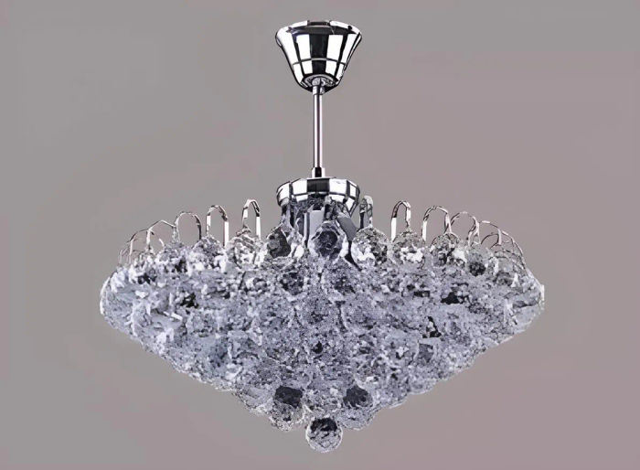 Lüster Deckenleuchter Kronleuchter Silber Deckenlampe Kristall Lampe