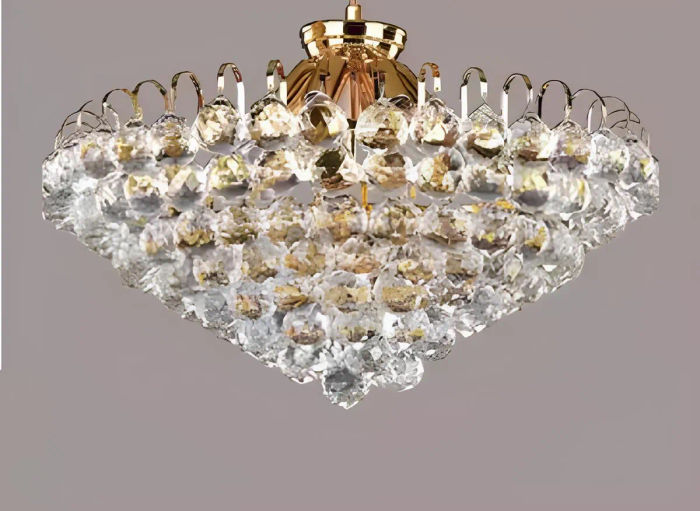 Deckenleuchter Luxus Gold Kronleuchter Deckenlampe Lüster Kristall Art