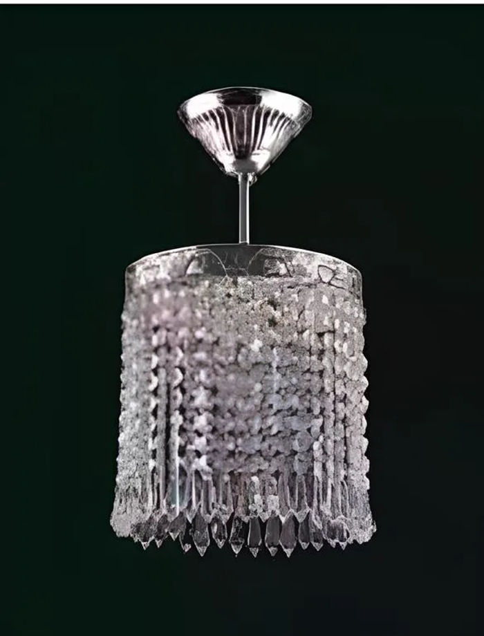 Lüster Deckenleuchter Kronleuchter Silber Deckenlampe Kristall Lampe