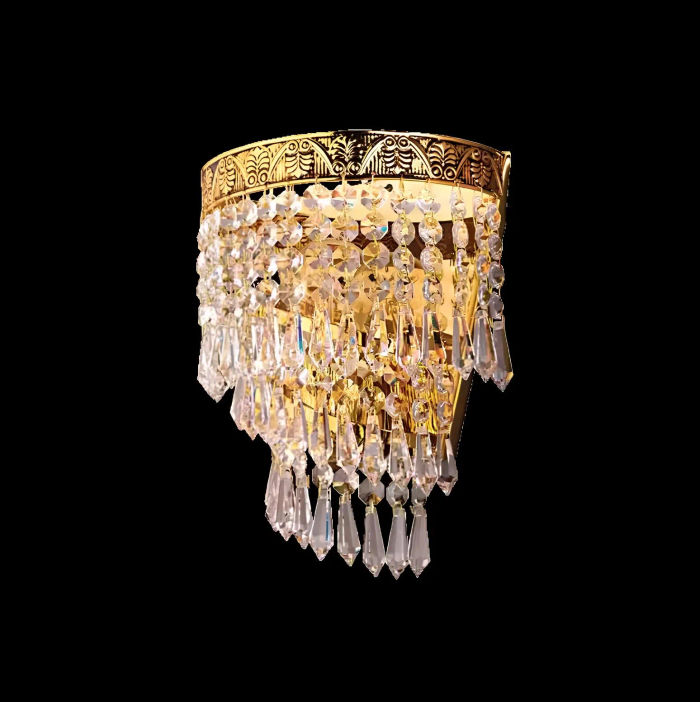 Lüster Deckenleuchter Luxus Gold Kronleuchter Deckenlampe Kristall Art