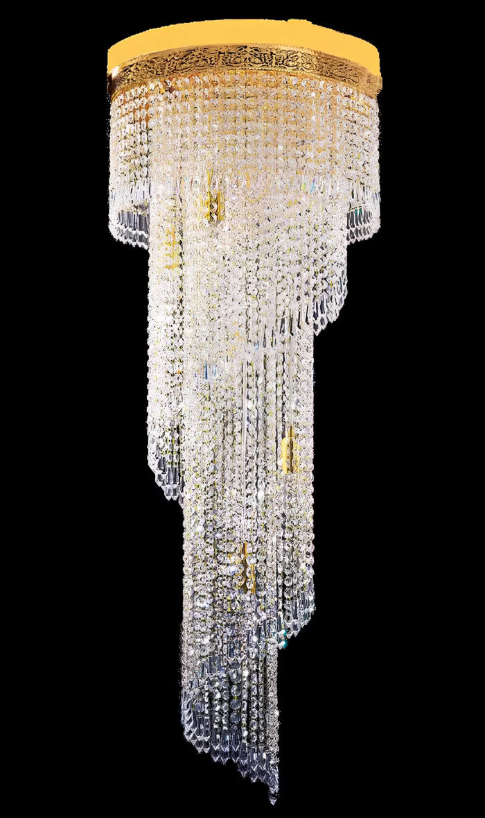 Kronleuchter Deckenleuchter Luxus Gold Deckenlampe Lüster Kristall Art