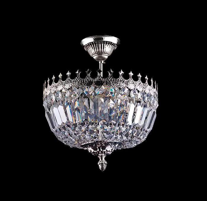 Deckenleuchter Luxus Silber Kronleuchter Deckenlampe Lüster Kristall