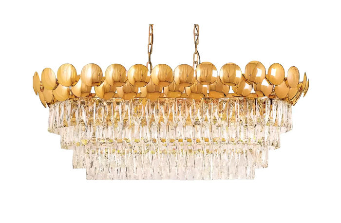 Kronleuchter Deckenleuchter Gold Deckenlampe Lüster Kristall XXL Art