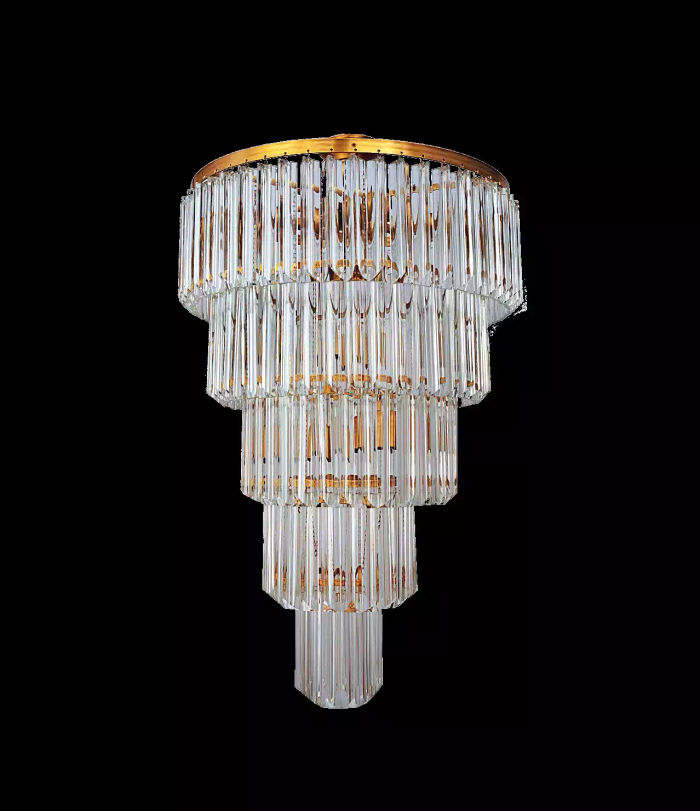 Deckenlampe Deckenleuchter Luxus Gold Kronleuchter Lüster Kristall Art