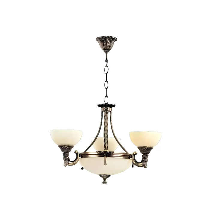 Kronleuchter Deckenleuchter Lüster Deckenlampe Glas Beige Lampen Neu