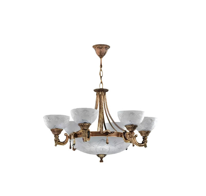 Deckenlampe Lüster Deckenleuchter Lampe Kronleuchter Glas Grau Gold