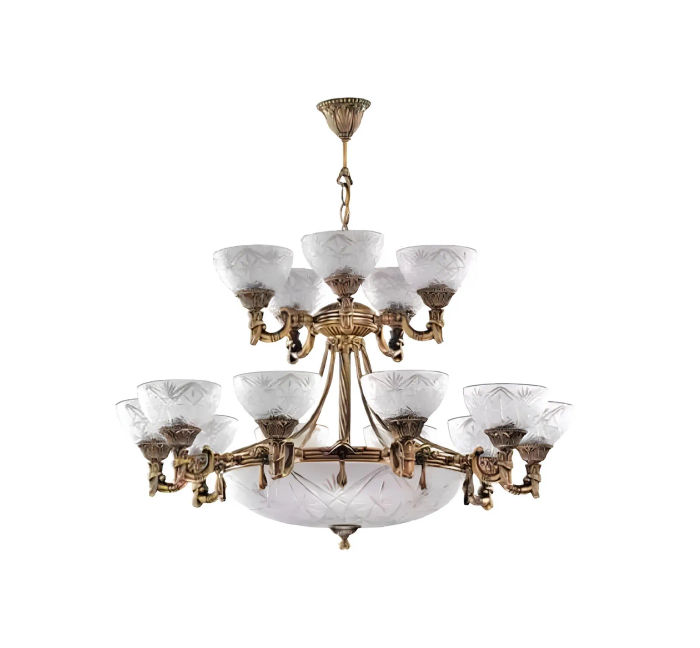 Deckenlampe Lüster Deckenleuchter Lampe Kronleuchter Glas Grau Lampen