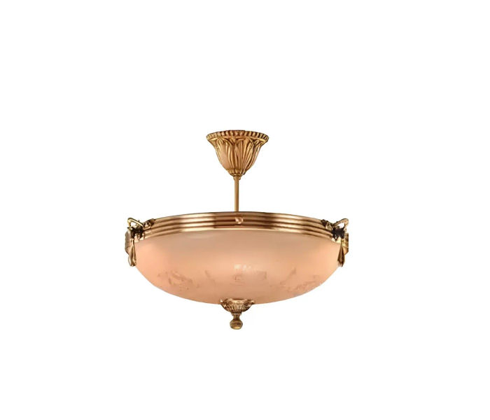 Kronleuchter Deckenlampe Lüster Deckenleuchter Lampe Glas Gold Beige