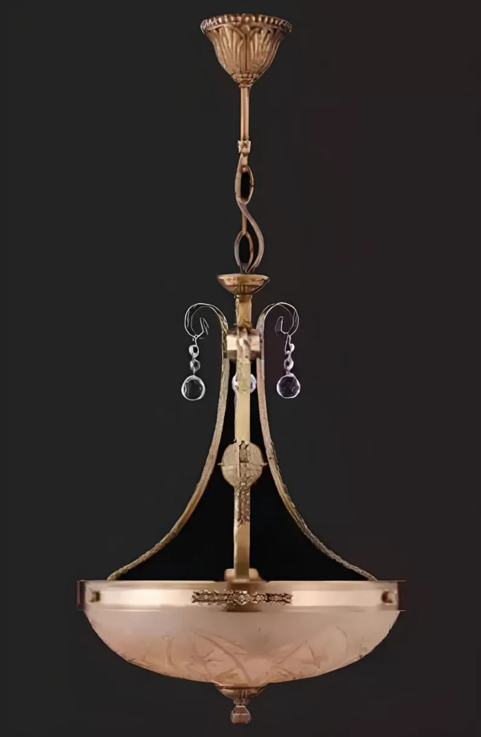 Kronleuchter Deckenlampe Lüster Deckenleuchter Lampe Glas Gold Braun