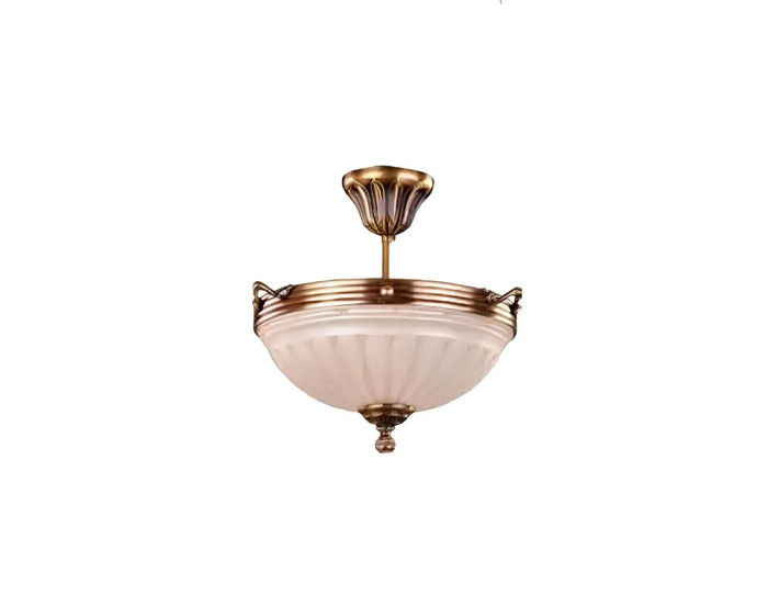 Deckenleuchter Lampe Beige Deckenlampe Lüster Kronleuchter Glas Art