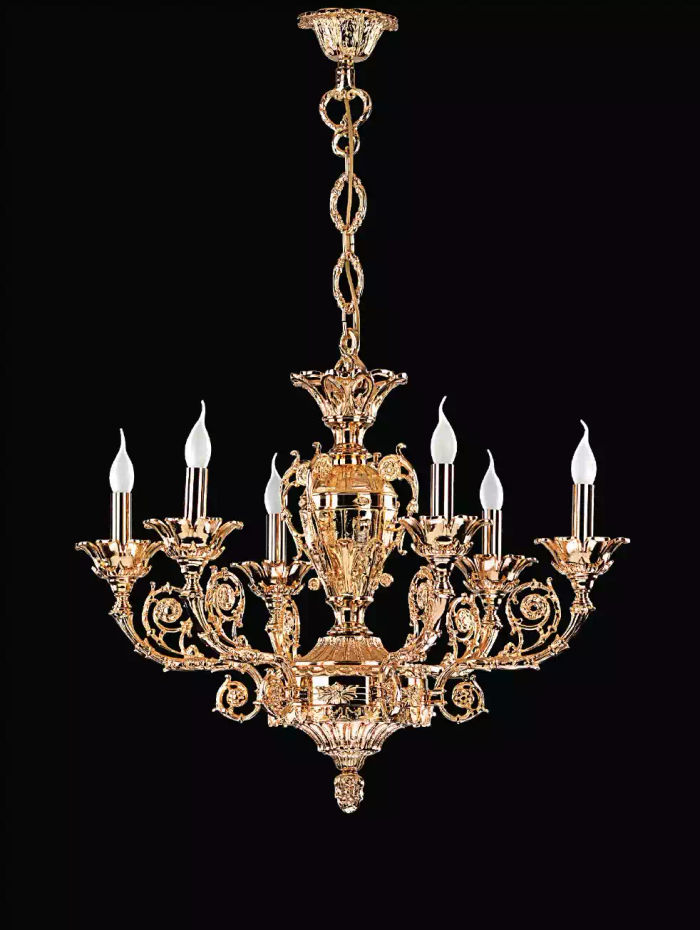 Goldene Deckenlampe Pendelleuchte Wohnzimmer Leuchten Klassische Leuchten