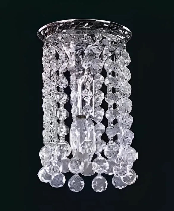 Kronleuchter Deckenleuchter Silber Deckenlampe Lüster Kristall Lampe