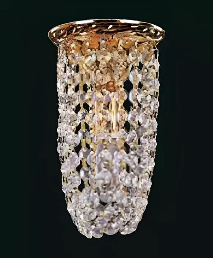 Lampe Deckenleuchter Kronleuchter Gold Deckenlampe Lüster Kristall