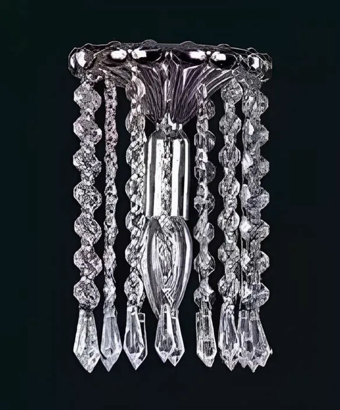 Deckenlampe Deckenleuchter Kronleuchter Silber Lüster Kristall Lampe