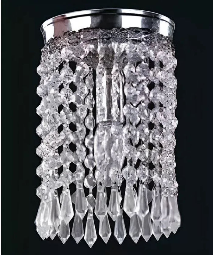 Lampe Deckenleuchter Kronleuchter Silber Deckenlampe Lüster Kristall