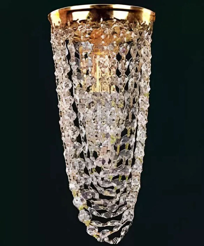 Luxus Deckenleuchter Kronleuchter Gold Deckenlampe Lüster Kristall Art