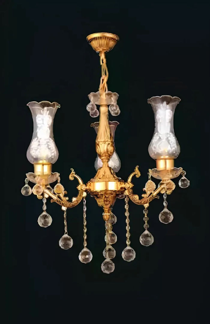 Deckenleuchter Kronleuchter Gold Deckenlampe Lüster Kristall Lampe