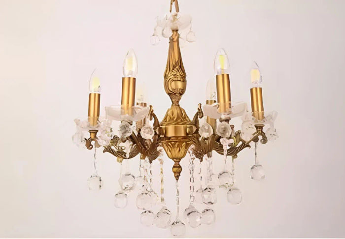 Kronleuchter Deckenleuchter Luxus Gold Deckenlampe Lüster Kristall Art