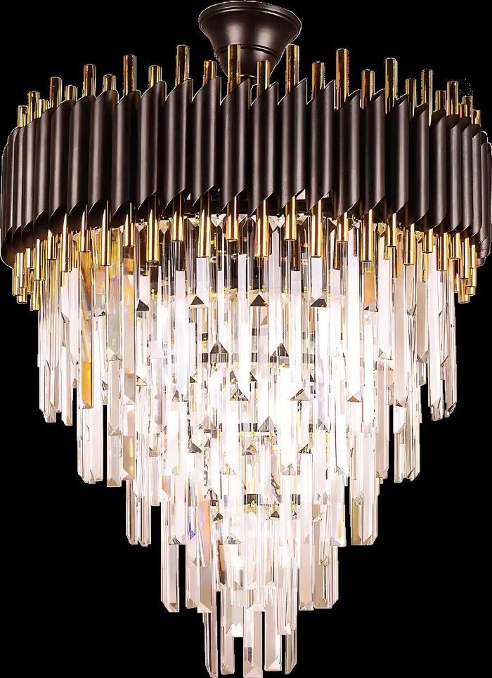 Luxus Kronleuchter Deckenleuchter Gold Deckenlampe Lüster Kristall Runder