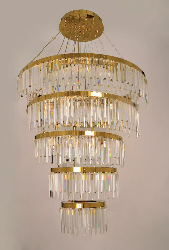 Kronleuchter Deckenleuchter Luxus Gold Deckenlampe Lüster Kristall Lampe