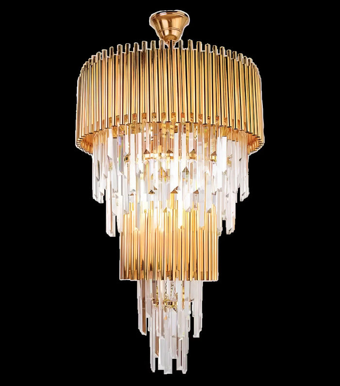 Luxus Kronleuchter Deckenleuchter Gold Deckenlampe Lüster Kristall XXL