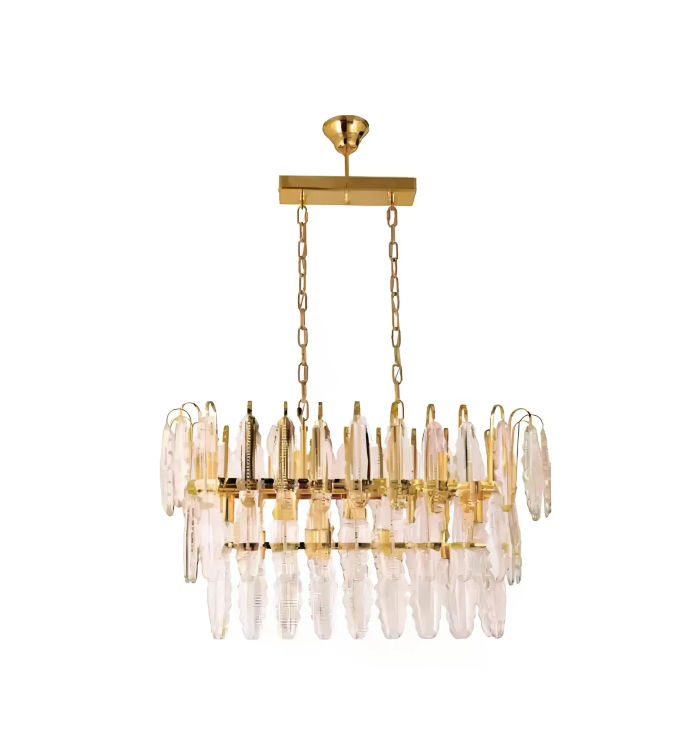 Lampe Kronleuchter Deckenleuchter Luxus Gold Deckenlampe Lüster Kristall