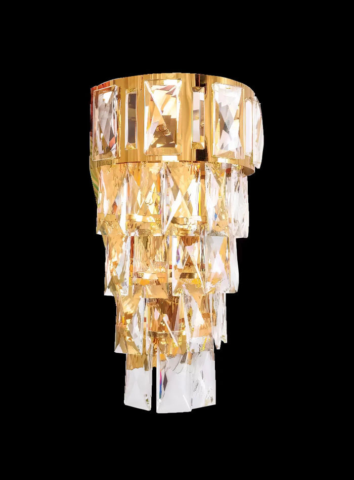 Wandleuchte Wandlampe Wandleuchten Lüster Wand Lampen Kristall Gold