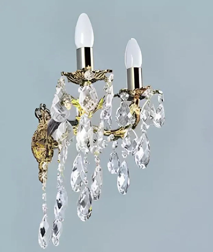 Wandlampe Wandleuchten Wandleuchte Lüster Wand Lampen Silber Kristall