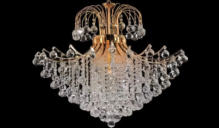 Luxus Lüster Kronleuchter Deckenlampe Deckenleuchter Lampen Gold Art