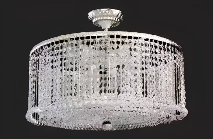 Luxus Luster Kronleuchter Deckenlampe Deckenleuchter Lampen Silber 60cm