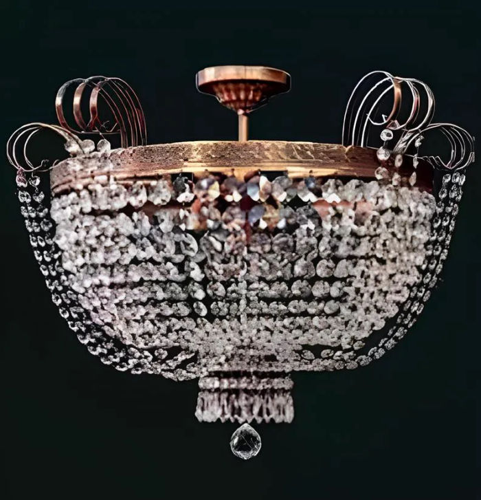 Luxus Deckenleuchter Lüster Kronleuchter Deckenlampe Gold Kristall Runde Lampe