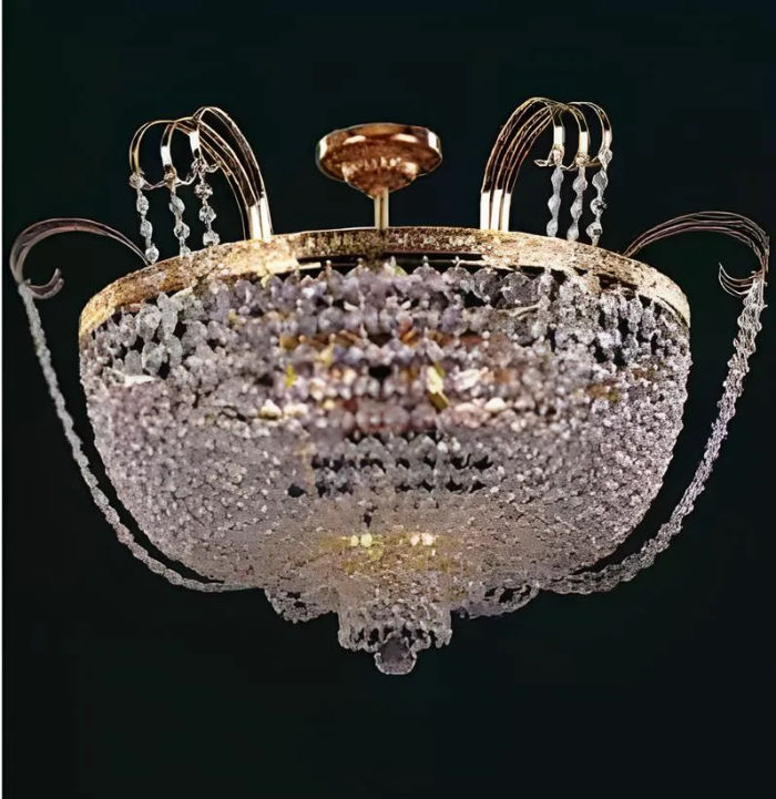 Lüster Luxus Deckenleuchter Kronleuchter Deckenlampe Gold Kristall Lampe