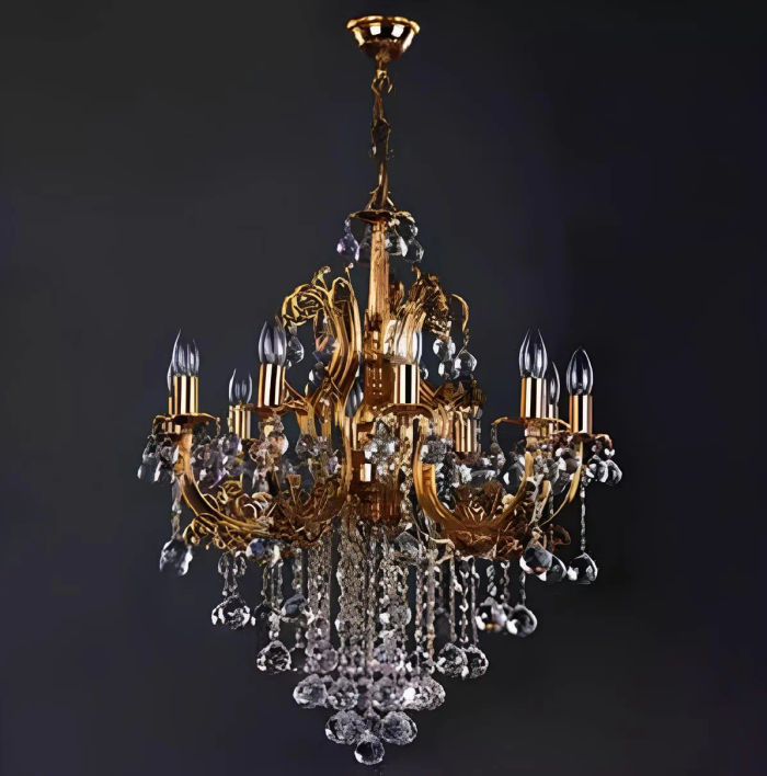 Luxus Lüster Kristall Deckenleuchter Kronleuchter Deckenlampe Gold Lampe