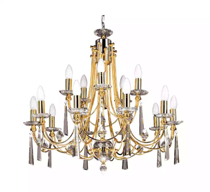 Luxus Lüster Deckenlampe Kronleuchter Deckenleuchter Art Gold Crystal