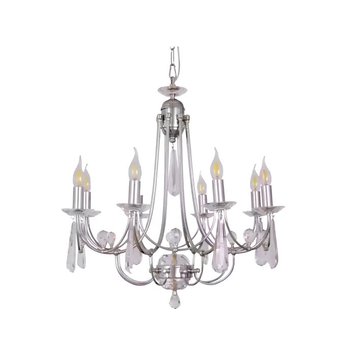 Edle Deckenlampe Kronenlampe Prunkleuchter Lüster Weiß Deckenleuchter
