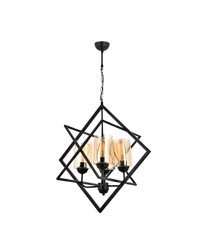 Deckenlampe Pendelleuchte Wohnzimmer Luxus Innenbereich black Luster Leuchte