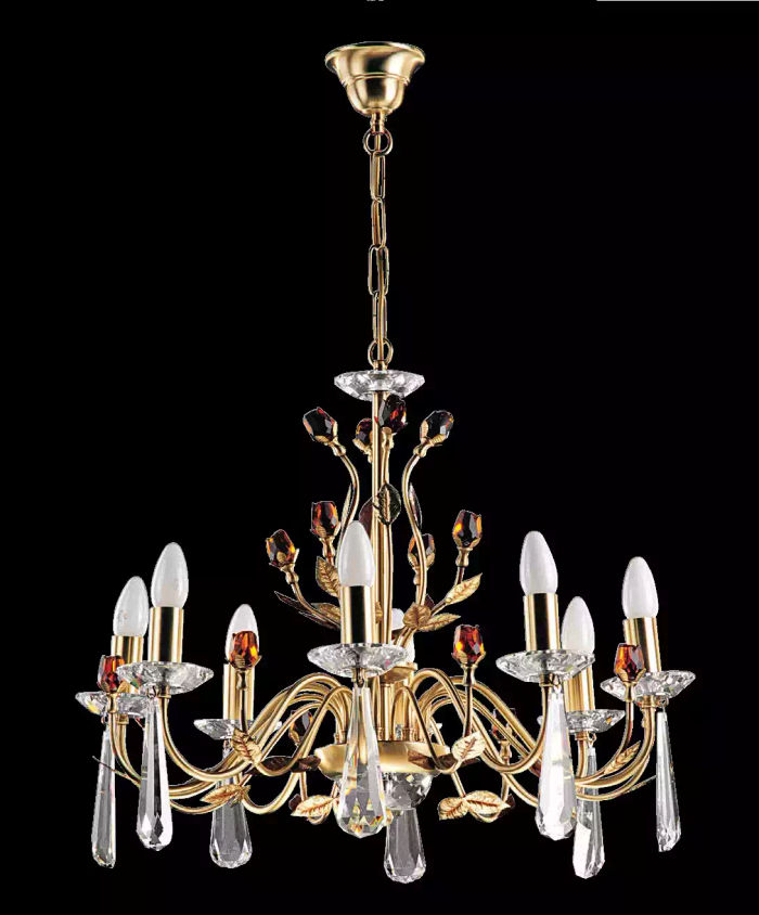 Edle Goldene Lüster Kronleuchtern Deckenpendel Moderne Deckenlampe
