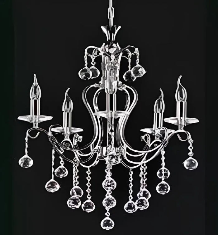Lüster Luxus Deckenleuchter Kronleuchter Deckenlampe Silber Kristall