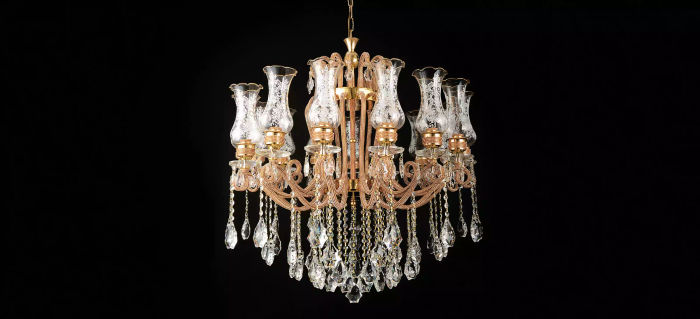 Luxus Lüster Kristall Deckenleuchter Kronleuchter Deckenlampe Gold Lampe